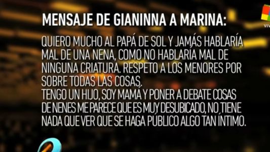 Gianinna vs. Karina: Poner a debate cosas de nenes me parece muy desubicado