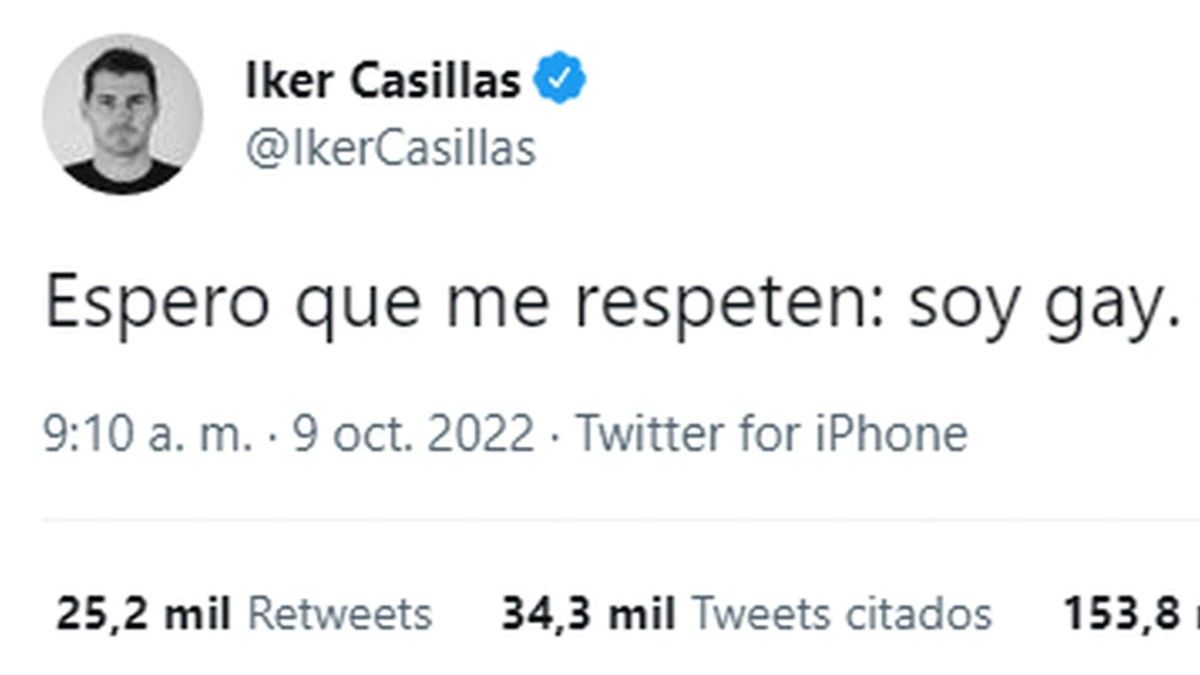 La publicación de Iker Casillas que luego terminó borrando. 