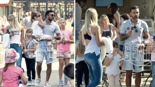 Mica Viciconte y Fabián Cubero: paseo con las hijas del futbolista