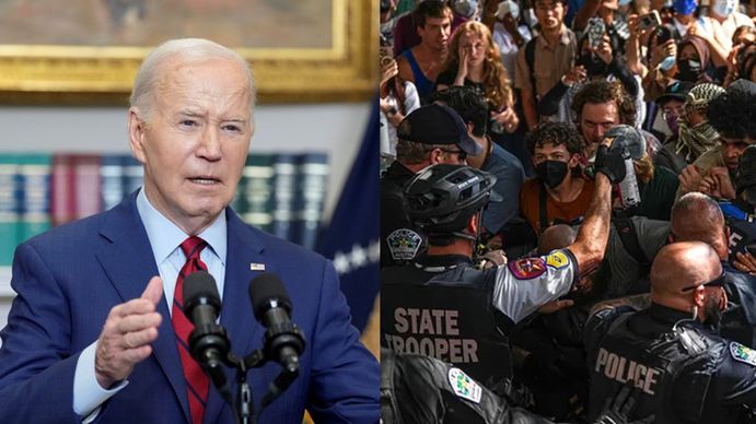 Biden repudió las protestas universitarias propalestinas: El orden debe prevalecer