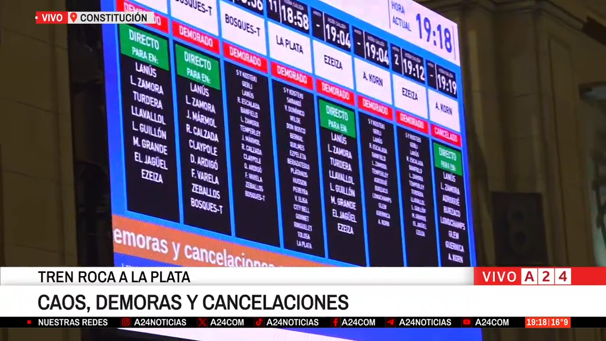 La mayoría de los servicios se encuentran con demoras en Constitución luego del colapso de un terraplén a la altura de Avellaneda. (Foto: captura).