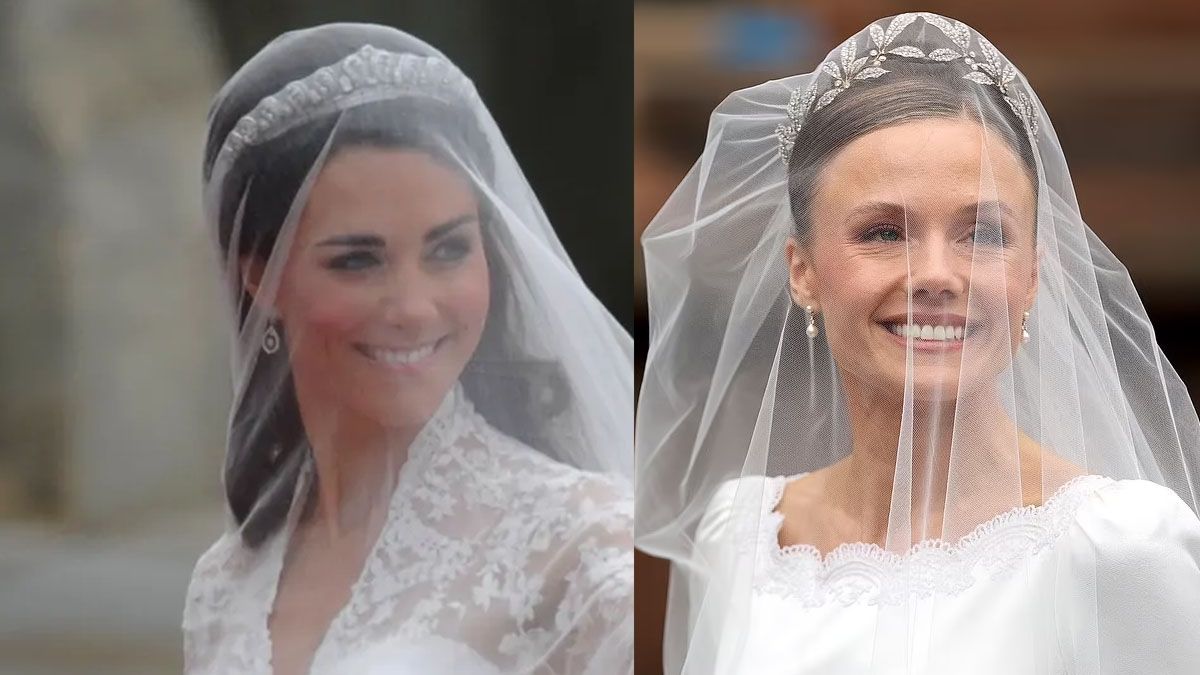 Sonrisa, velo y tiara en Olivia Y Kate en el día de su boda. (Foto: A24.com)