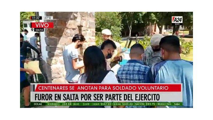 Salta: furor por los jóvenes que buscan anotarse como voluntarios del Ejército