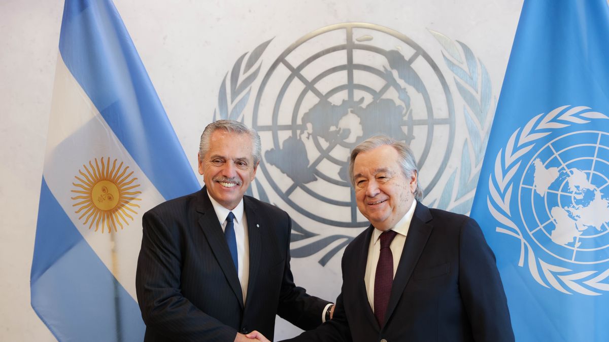 Alberto Fernández le pidió al secretario General de la ONU retomar las negociaciones por las Islas Malvinas. (Télam)