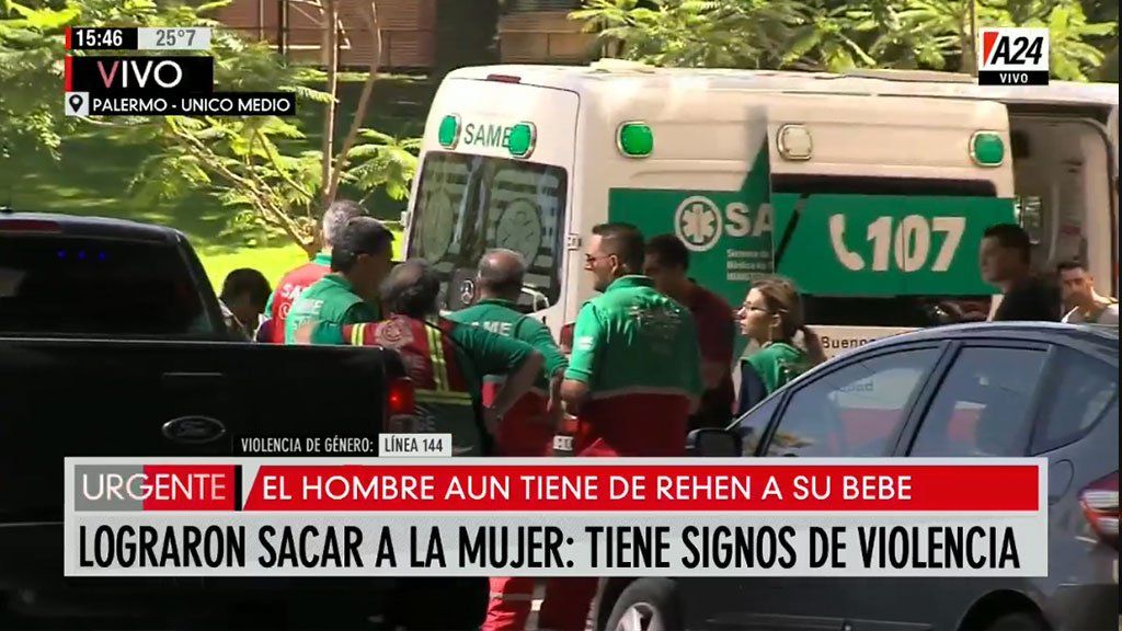 Lograron rescatar al bebé que era tenido como rehén por su padre en una ambulancia