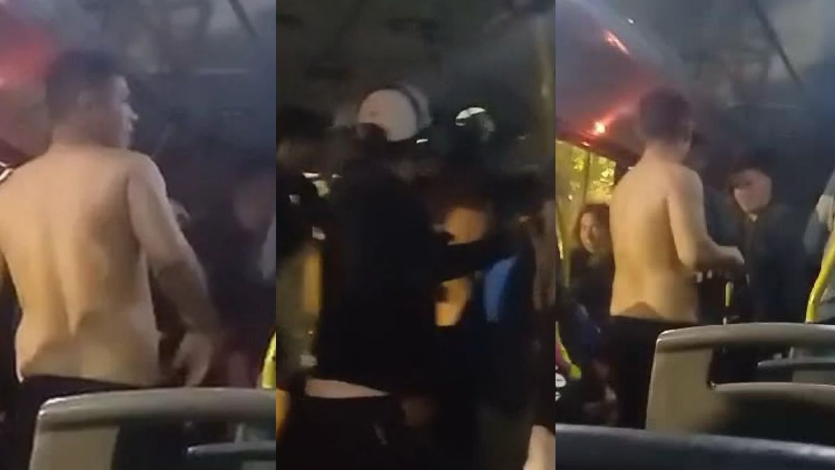 Video: violenta e impactante batalla campal dentro de un colectivo en Mar del Plata (Foto: captura de video).
