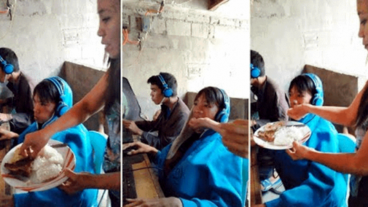 Video: la madre que alimenta a su hijo de 13 años en la boca porque no se puede despegar de un videojuego