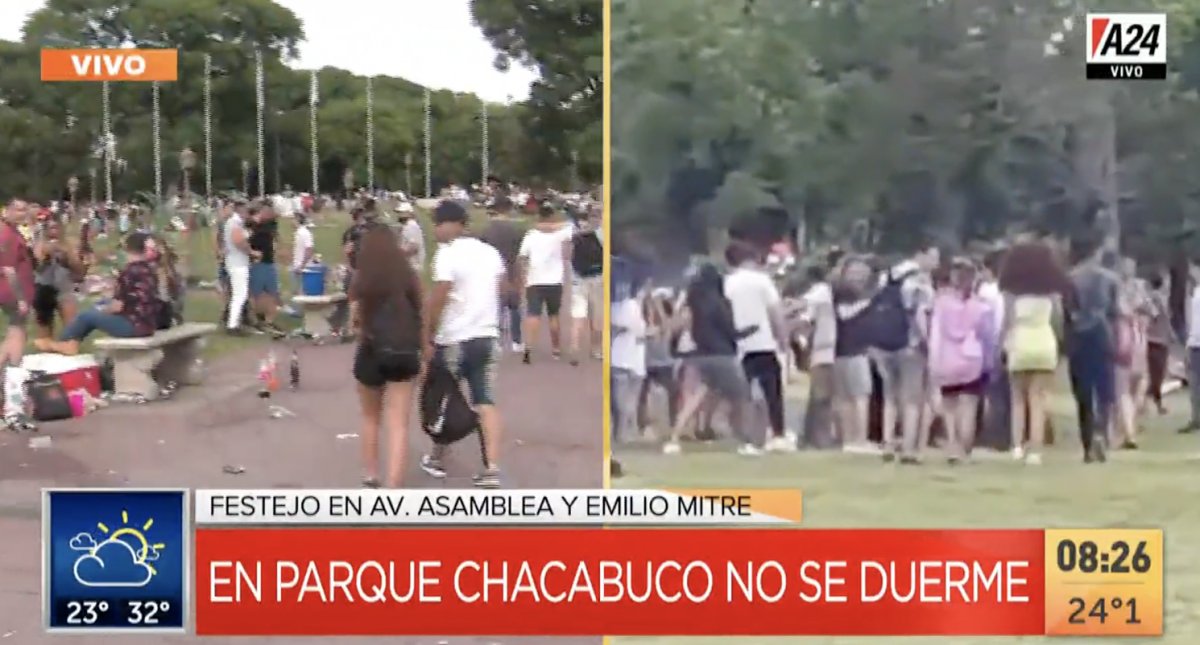 La Navidad siguió en las plazas: alcohol y reuniones de jóvenes sin barbijos ni cuidados