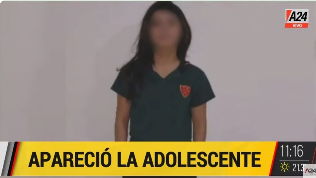La alumna desaparecida a la salida del colegio fue encontrada en Longchamps. (Foto: captura A24).