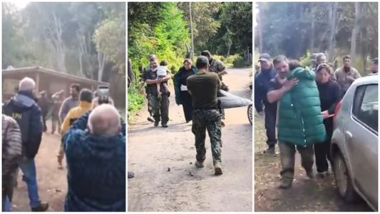 El emocionante instante en que apareció Bautista, el nene que estuvo perdido en Bariloche