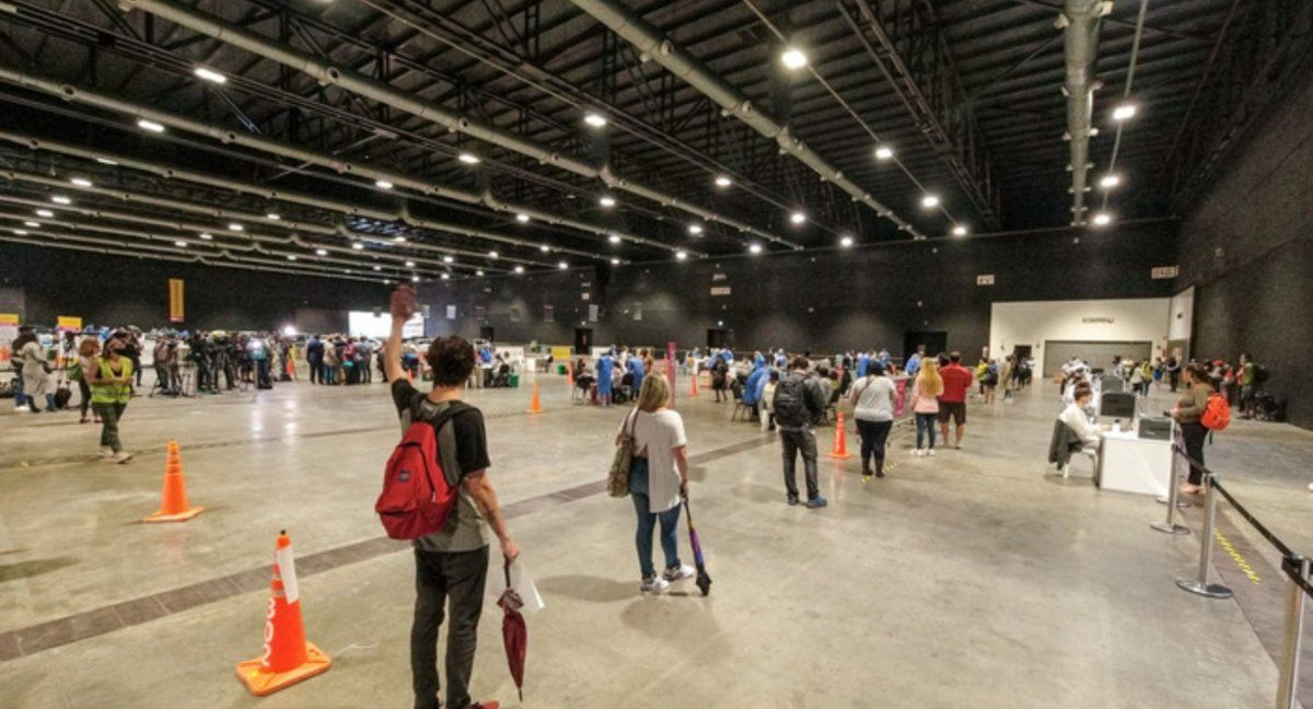 Uno de los centros de testeos para trabajadores de la educación de la Ciudad de Buenos Aires.