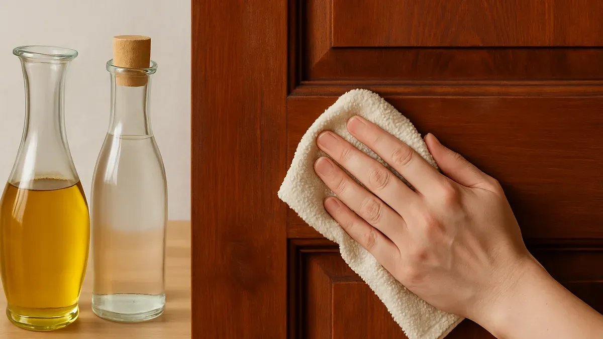 Aceite y vinagre blanco para pulir puertas de madera: el truco casero que vuelve a ser tendencia. (Imagen ilustrativa)