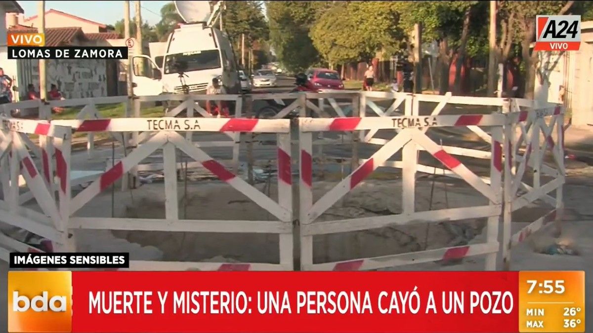 Misterio. El lugar tenía vallado y ahora se investiga cómo fue que se produjo la caída (Foto: captura de TV).