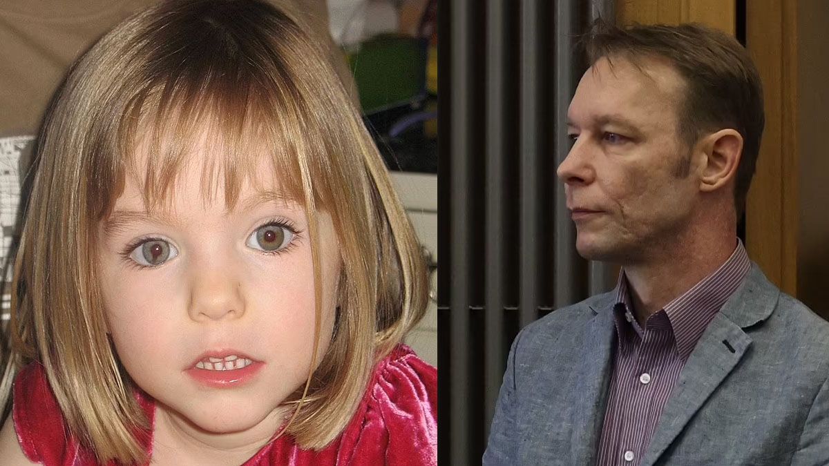 Maddie en 2007 cuando desapareció. Christian Brueckener en 2024 con 47 años. Comenzó un juicio en su contra en Alemania. (Foto: Gentileza Daily Mail)