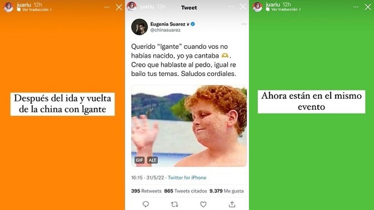 La detective virtual de famosos descubrió el tenso encuentro de la China Suárez y L-Gante tras el cruce mediático que vivieron.