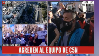 Video: Agredieron al equipo periodístico de C5N durante la marcha anticuarentena