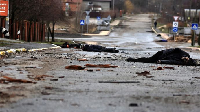 Masacre en Kiev: imágenes satelitales de los cuerpos en Bucha desmienten la versión del Kremlin