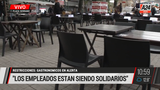 Los gastronómicos se movilizan en Plaza Serrano para poder retomar su actividad