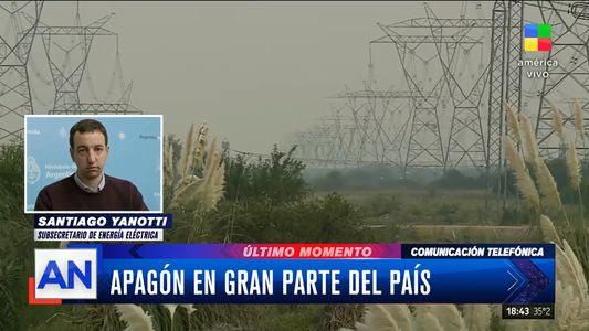 El subsecretario de Energía aseguró en América Noticias que ya se está restableciendo el servicio de electricidad tras el apagón