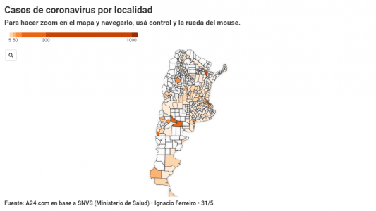 Localidad por localidad: cuántos casos confirmados hay en cada punto del país
