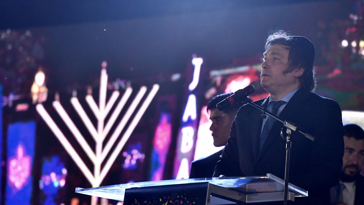 Javier Milei participó de una ceremonia de Janucá: Las fuerzas del cielo van a apoyar a la Argentina. (Télam)