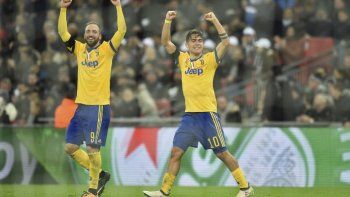 Con goles de Pipita Higuaín y Dybala, Juventus se lo dio vuelta a Tottenham y está en cuartos de la Champions League