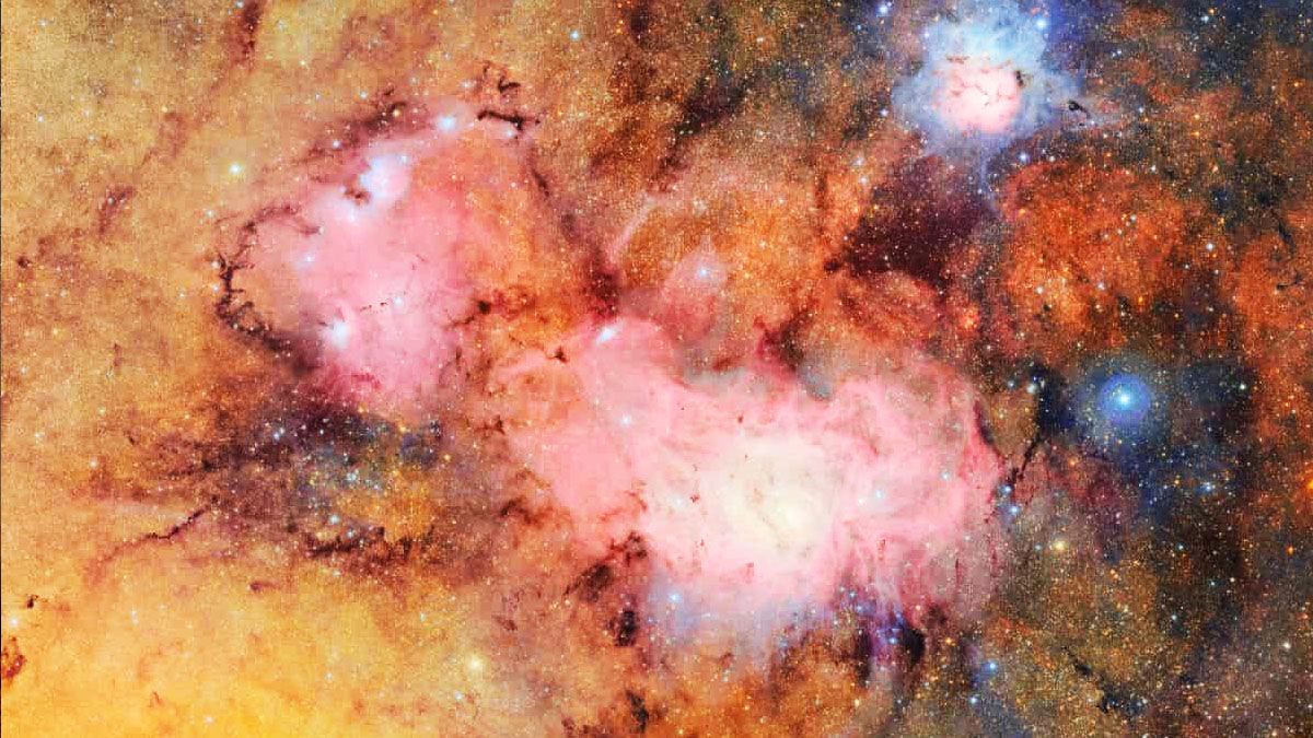 Es la primera vez que se ven im&aacute;genes completas de dos nebulosas que forman la constelaci&oacute;n de "Sagitario". (Foto: Cuenta de AURA)