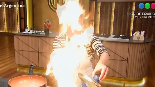 Sofía Pachano, al límite de una quemadura en la cara en Masterchef Celebrity