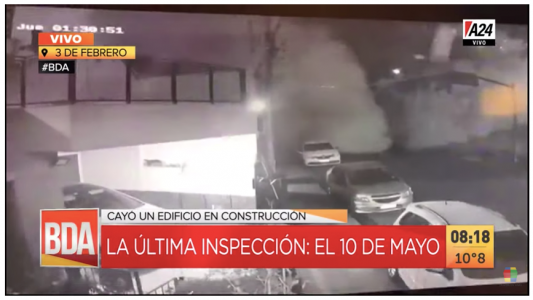Así colapsó el edificio en construcción en la colectora de General Paz