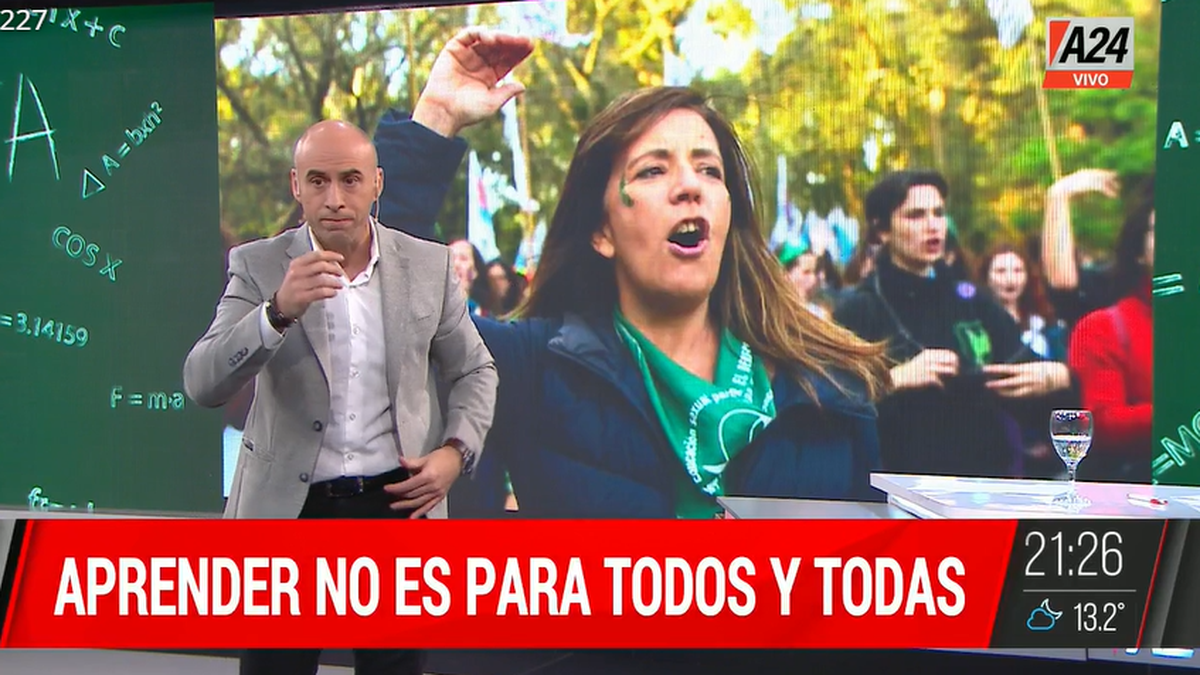 Esteban Treubcq volvió a la vocera presidencial. (Foto: captura A24)