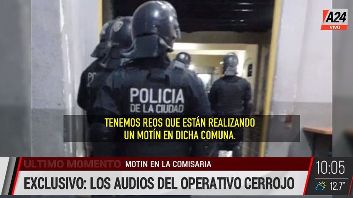 Los audios policiales del motín e intento de fuga de presos. (Captura de Tv)