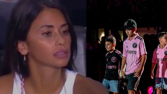 El video del momento en el que Antonela Roccuzzo retó a su hijo Ciro en pleno partido 