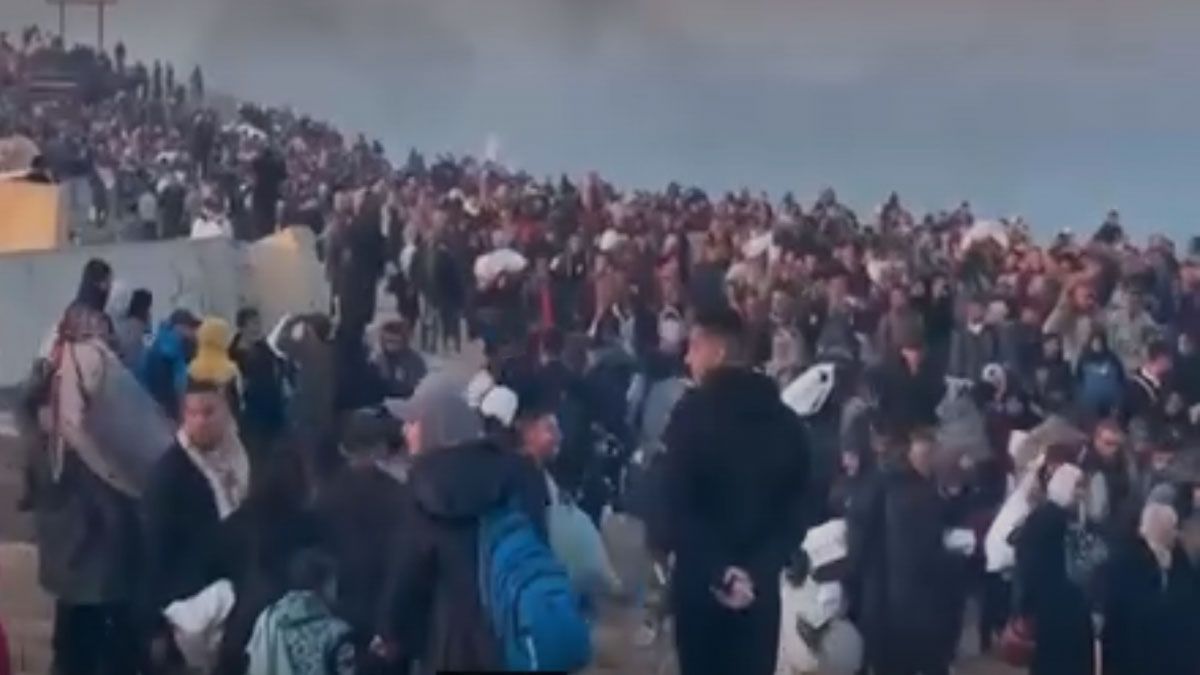 Una peregrinaci&oacute;n con pocos antecedentes en la regi&oacute;n (Foto: captura de TV).