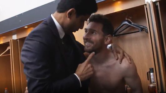 El presidente del PSG entró al vestuario a felicitar a Messi