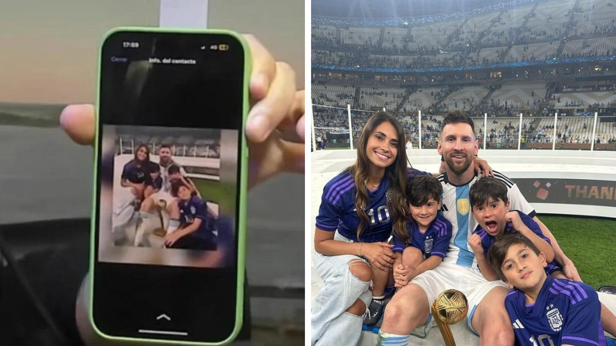 El sobrino de Messi reveló la foto de Whatsapp del tío (Foto: captura Tomas Messi-AP).