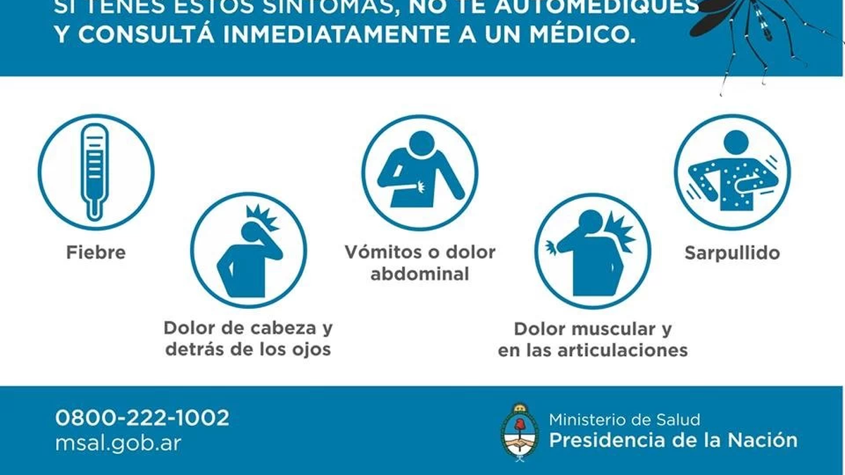 El Ministerio de Salud difundió los síntomas que genera el dengue (Foto: Ministerio de Salud).