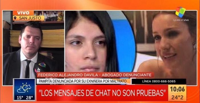 La palabra del abogado de la exempleada de Pampita: Los chats que mostró ella no sirven como prueba
