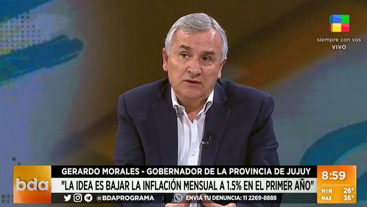 Gerardo Morales, en BDA: La idea es bajar la inflación mensual a 1,5% en el primer año