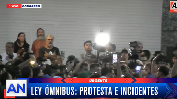 Congreso: entre disparos y disturbios, diputados salieron a la plaza para frenar la represión policial. (Foto: captura) Congreso: entre disparos y disturbios, diputados salieron a la plaza para frenar la represión policial. (Foto: captura)