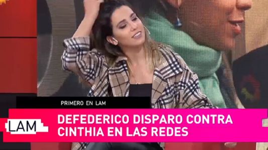 Cinthia Fernández respondió al picante mensaje de Defederico