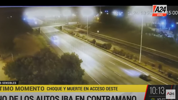 Choque fatal en Acceso Oeste: el video de la tragedia que provocó un auto a contramano