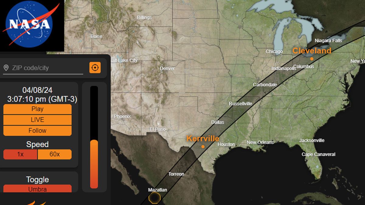La página de la NASA, una posibilidad para los argentinos para seguir todo lo que ocurra con el eclipse total de Sol. (Foto: NASA)
