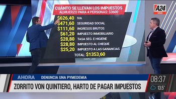 En un almuerzo, 4 de cada 10 bocados son impuestos. (Captura de Tv) En un almuerzo, 4 de cada 10 bocados son impuestos. (Captura de Tv)