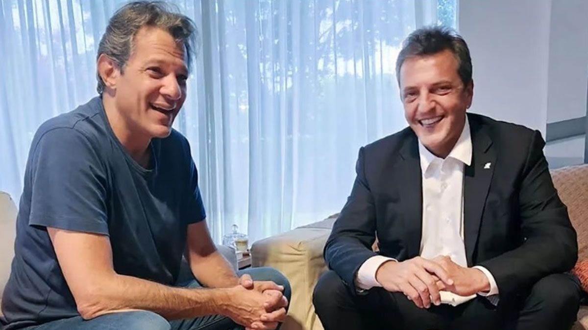 Sergio Massa y Fernando Haddad, ministros de econom&iacute;a de Argentina y Brasil. &iquest;Una moneda com&uacute;n para ambos y luego para la regi&oacute;n (Foto: gentileza LVC).