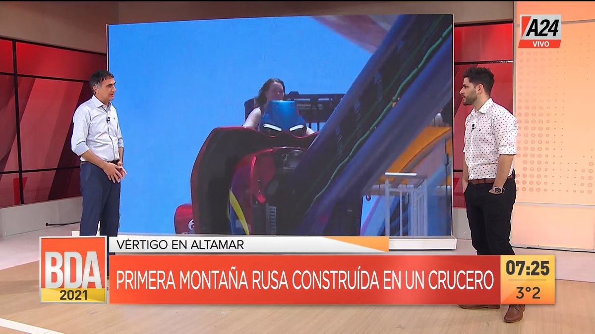 ¿Te imaginaste viajar en montaña rusa durante un crucero? (Foto: captura de TV).