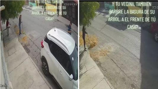 La peor vecina: le barría la basura a su vereda y la descubrió con las cámaras