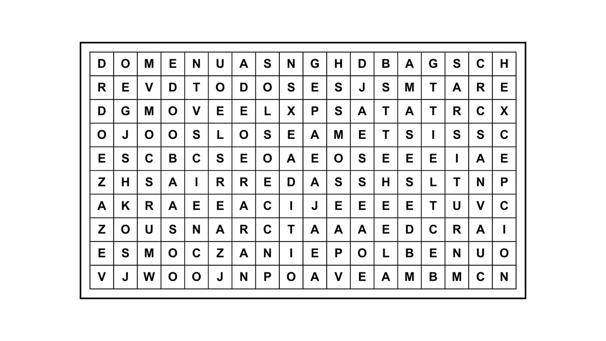 Encontrá la frase escondida en una sopa de letras con 14 palabras ocultas