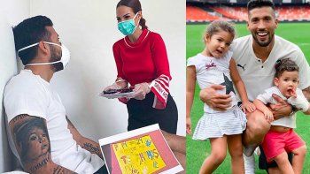 Ezequiel Garay festejó el día del padre lejos de sus hijas y con un reencuentro con su esposa
