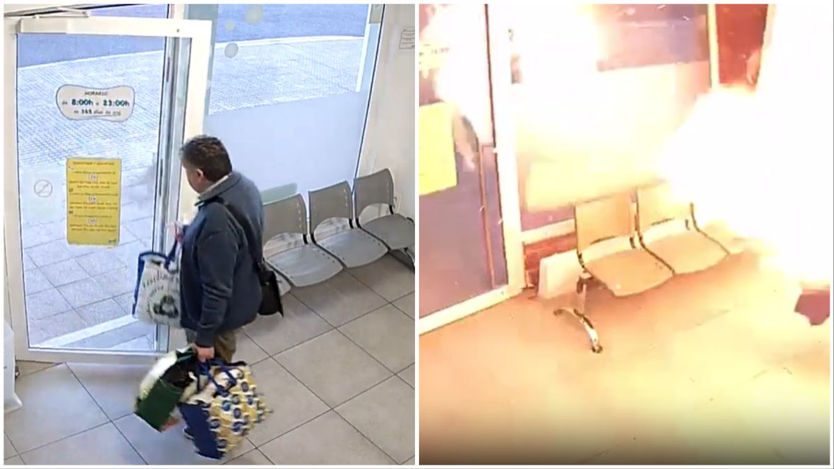 Video | Un hombre se salvó por segundos de una explosión en una lavadero de ropa
