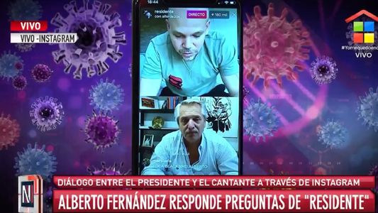 René Pérez hizo un vivo de Instagram con Alberto Fernández: Estamos dominando al virus”